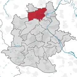 Lage des Stadtbezirks Zuffenhausen