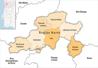 Karte der Subregion Ave (Subregion)