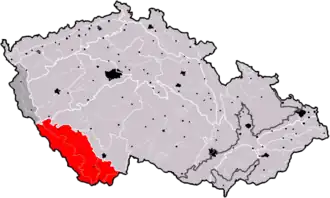 Untergruppe Šumavská hornatina (rot markiert)