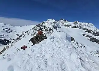 Gipfel des Sassal Mason, im Hintergrund Piz Palü, Piz Cambrena und Piz d’Arlas
