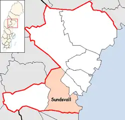 Lage der Gemeinde Sundsvall