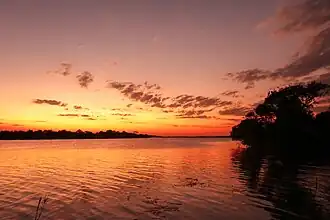 Sonnenuntergang über dem Nationalpark am Kafue
