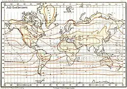 Juli-Isothermen im Jahre 1896