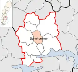 Lage der Gemeinde Surahammar