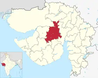 Positionskarte des Distrikts Surendranagar