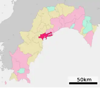 Lage Susakis in der Präfektur