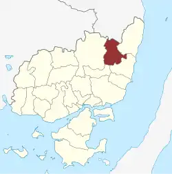 Lage des Gudme Sogn in der Svendborg Kommune