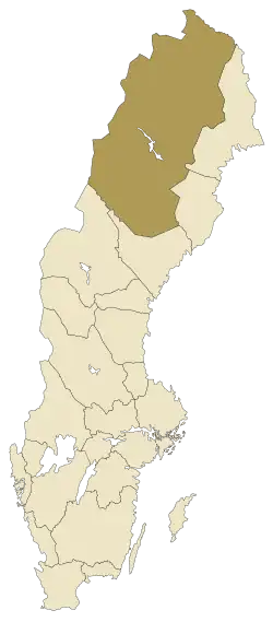 Lage von Lappland in Schweden