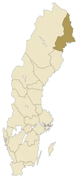 Lage von Norrbotten in Schweden