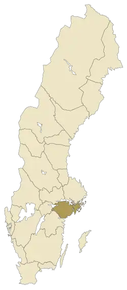 Lage von Södermanland in Schweden