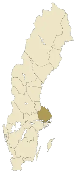 Lage von Uppland in Schweden