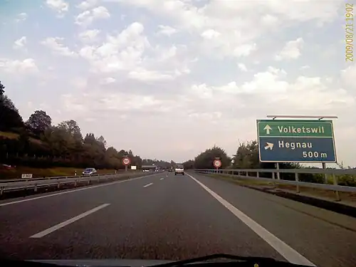 Ausfahrt Nr.&nbsp;3 der A15 nach Hegnau (2009)