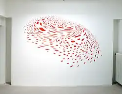 Wandbild Swirl, 2013, Acrylglas, Siebdruckfarbe