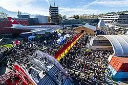Der Zieleinlauf vom SwissCityMarathon – Lucerne befindet sich im Verkehrshaus der Schweiz