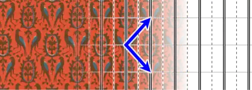 Beispielornament und Diagramm der Gruppe „cm“