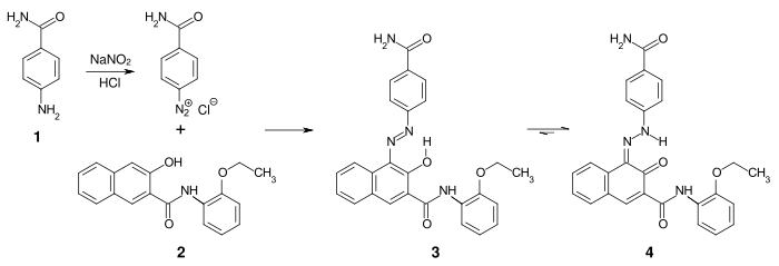 Synthese von Pigment Rot 170