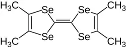 Strukturformel von Tetramethyltetraselenafulvalen