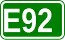 Zeichen der Europastraße 92