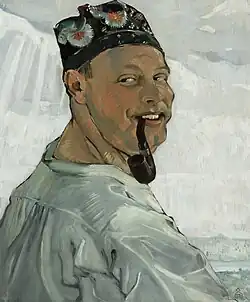 Selbstporträt mit Pfeife