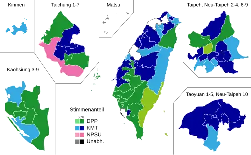 Ergebnisse in den 73 Wahlkreisen