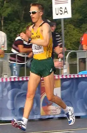 Jared Tallent musste sich hier mit Rang&nbsp;26 zufriedengeben, wurde jedoch sechs Tage später Vizeweltmeister auf der 50-km-Distanz