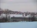 Blick auf Tarjánpuszta im Winter