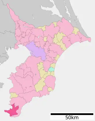 Lage Tateyamas in der Präfektur