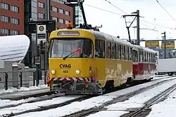 Arbeitstriebwagen 403 im Wintereinsatz (2021)