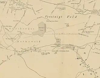Die Teiche auf einer 90° nach links verschwenkten Karte von 1868