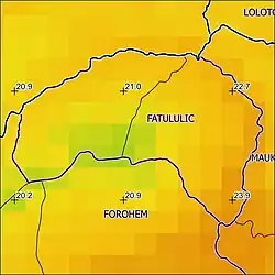 Jährliche Niederschlagsmenge und Jahresdurchschnittstemperatur (2000)[3]