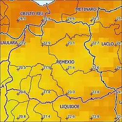 Jahresdurchschnitts-temperatur (2000)[6]