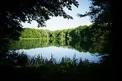 See am südlichen Rand des Naturschutzgebietes Teninger Unterwald. Grenzt am östlichen Rand an die Autobahn A5.