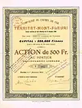 Aktie der Compagnie du Chemin de fer Territet–Mont-Fleuri vom 1. November 1909