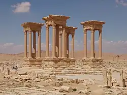Wappensymbol Tetrapylon in Palmyra.