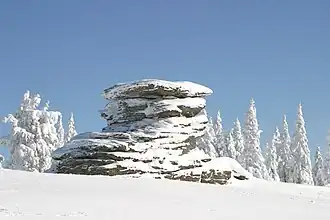 Der Teufelstein am Gipfel