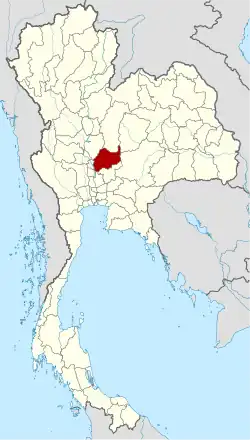 Karte von Thailand mit der Provinz Lop Buri hervorgehoben