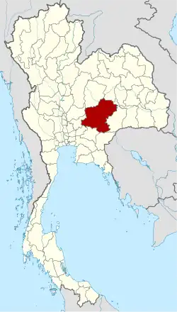 Karte von Thailand mit der Provinz Nakhon Ratchasima hervorgehoben