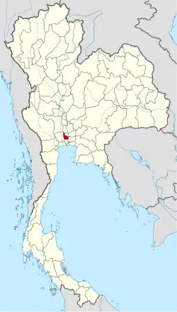 Karte von Thailand mit der Provinz Nonthaburi hervorgehoben