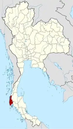 Karte von Thailand mit der Provinz Phang-nga hervorgehoben