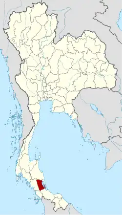 Karte von Thailand mit der Provinz Phattalung hervorgehoben