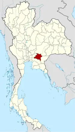 Karte von Thailand mit der Provinz Prachin Buri hervorgehoben