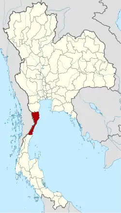 Karte von Thailand mit der Provinz Prachuap Khiri Khan hervorgehoben