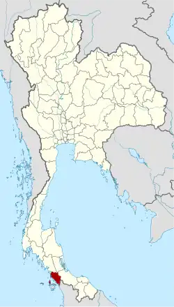 Karte von Thailand mit der Provinz Satun hervorgehoben