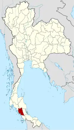 Karte von Thailand mit der Provinz Trang hervorgehoben