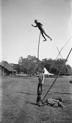 Indian man holding his companion up …