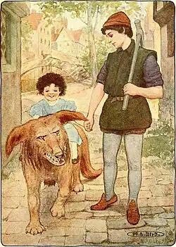 Curdie und Lina mit einem Kind auf dem Rücken in Gwyntystorm