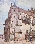 Alfred Sisley: L’Église de Moret, temps pluvieux le matin