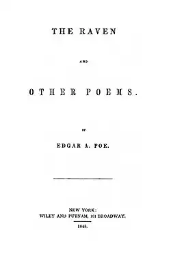 The Raven and Other Poems, Wiley and Putnam, New York 1945