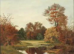 Herbstlandschaft an einem Waldsee