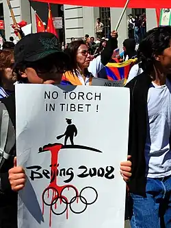 Proteste gegen die Olympischen Sommerspiele in Peking